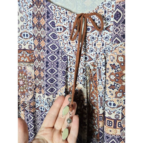 Style & Co Womens Cold Shoulder Long Sleeve Top Plus Size 0X Ruffle Boho Stretch - Picture 4 of 10